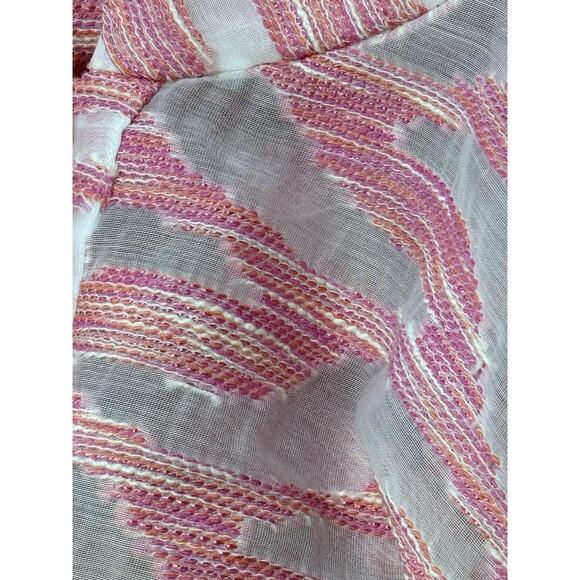 CARLISLE new york light blush pink abstract semi sheer gauzy modern blouse top - Picture 4 of 12